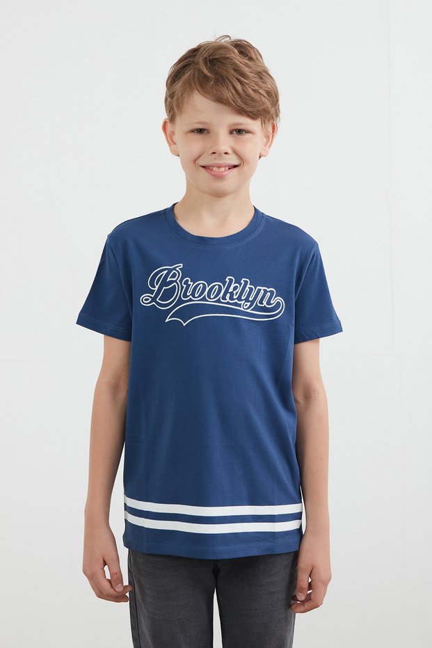 100% Cotton Brooklyn Printed Boy's T-Shirt