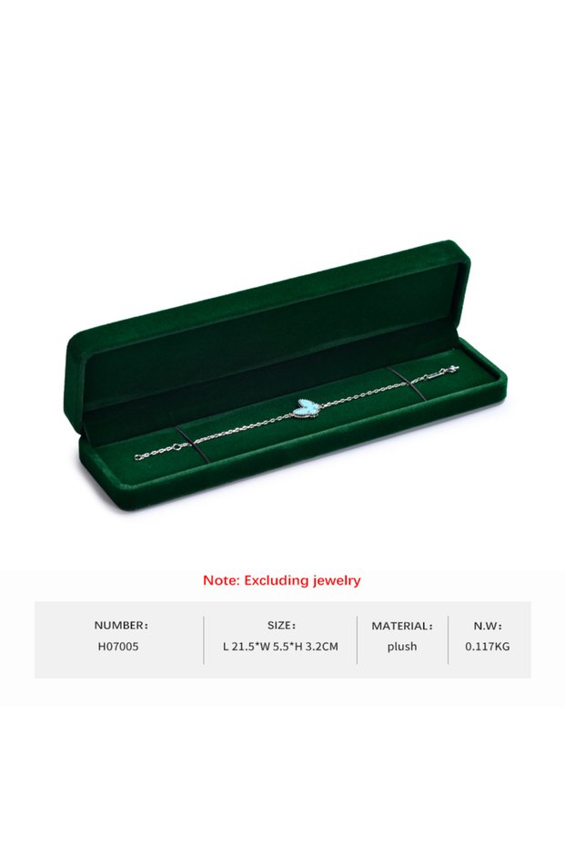 Long chain box Oirlv Velvet Ring Box Gemstone Green Jewelry Box High-quality Earring Bracelet Neckla