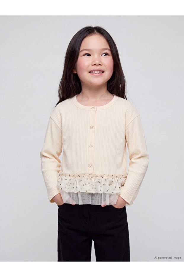 Sparkling Choices Tulle Detailed Girls' Cardigan from Shining Store