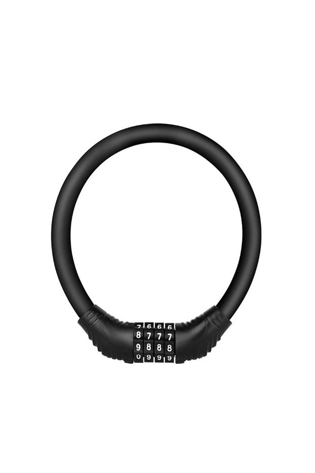 black 4 Digital Code Anti-Theft Bicycle Cable Lock Stainless Steel Security Locks Portable Combinati