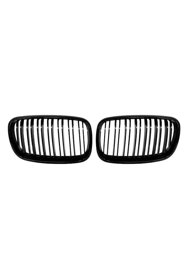 Double Line Black 1 Pair Front GrillesFor BMW X5/X6 E70 E71 2008-2014 Gloss Matte Black Kidney Grill
