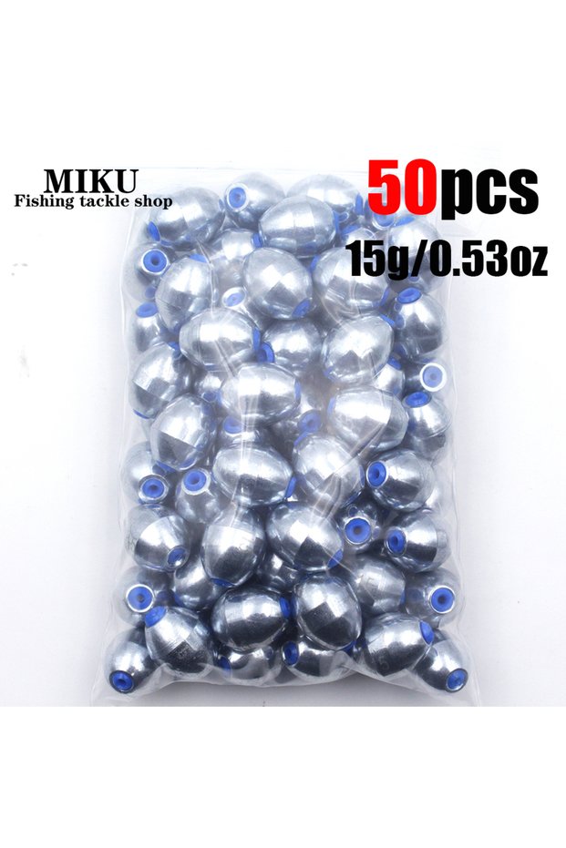 50pcs 0.53oz 50pcs carbon steel fishing sedimentation devices, suitable for Texas, Caro fishing grou