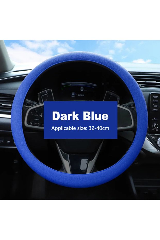Blue Summer Anti-skid Car Silicone Steering Wheel Cover Elastic Non-Slip Cover For 32-40cm Steering
