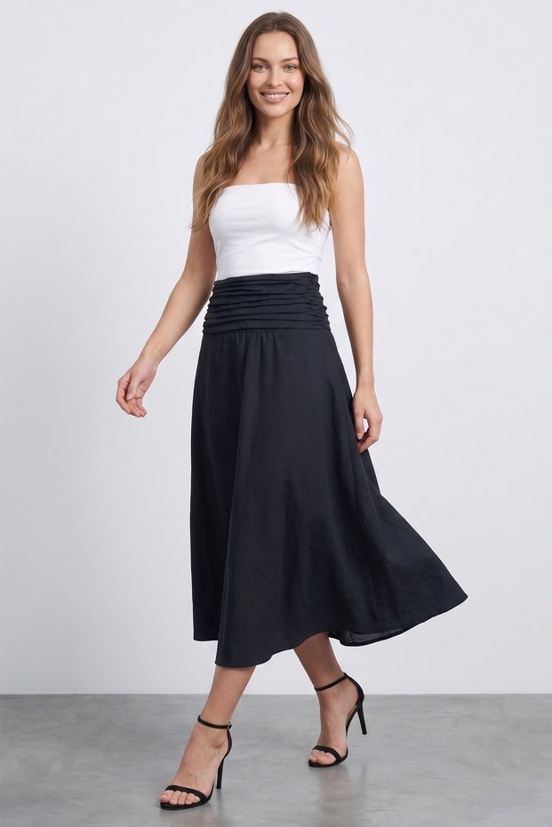 Beli Drapeli Zippered Midi Skirt