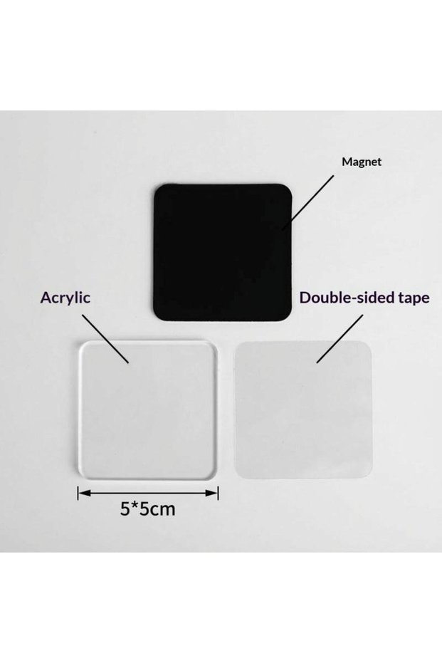 15pcs DIY Blank Acrylic Fridge Magnet Kit Clear Transparent Refrigerator Stickers Handmade Home Deco