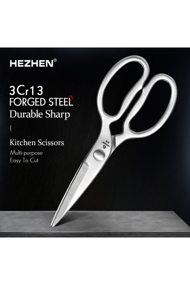 HEZHEN Kitchen Scissors Stainless Steels 3Cr13 Forged Steel Multifunctional Kitchen Scissors Gift Bo