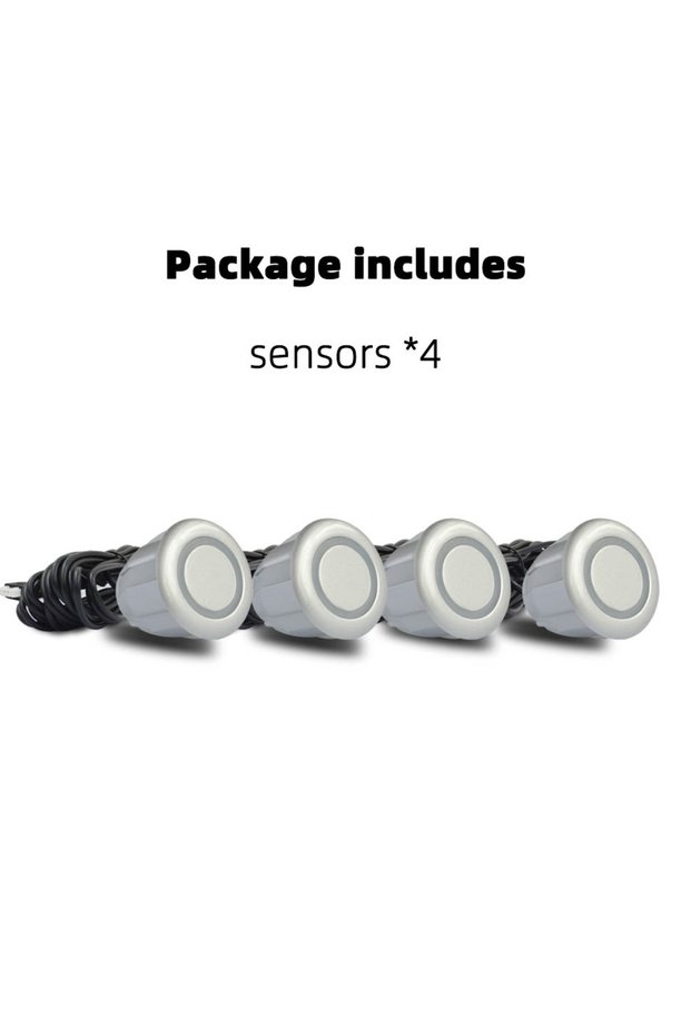 4 Silver sensors QXNY 4PCS 18mm/0.7in Parking Sensor Parktronic Reverse Probe Ultrasonic Black Red