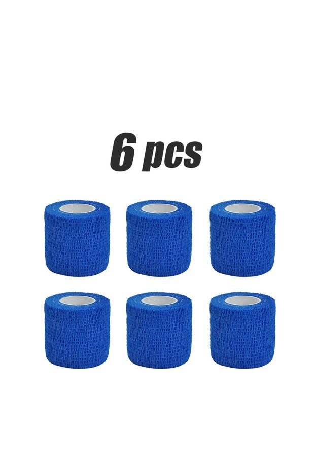 2.5cmx4.8m blue 6 pcs 1/6Pcs 4.8m Black First Aid Self Adhesive Cohesive Elasticity Bandages Sports