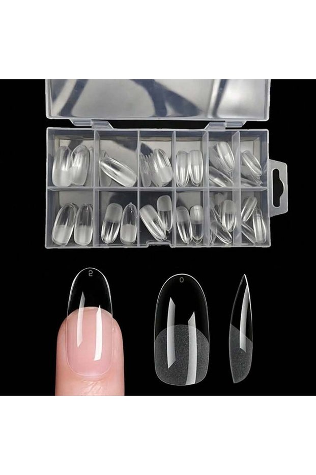 Ellipse 120Pcs Full Cover Press On Nail Tips Stiletto Almond Square Coffin French False Fake Soak Of