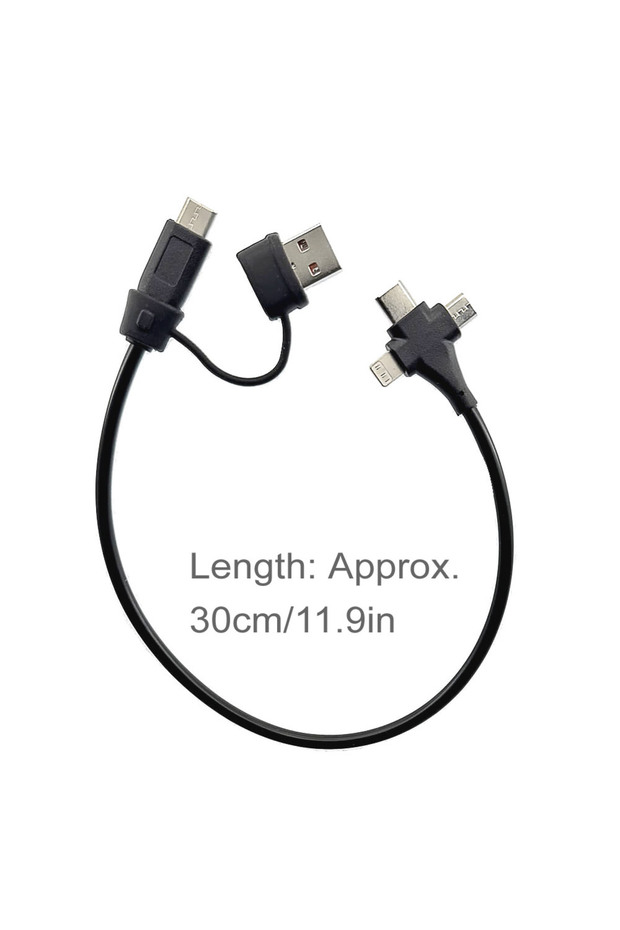2 to 3 - 30cm 66W 3 4 6 in 1 USB C Multi Fast Charging Cable 30cm Short OTG Sync Data Cord USB A/C t