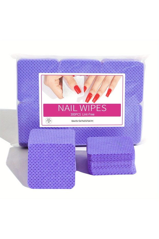 Purple Misscheering Nail Polish Remover Wipes Nail Cleaning Pads, Non Woven Nail Pads for Women Girl