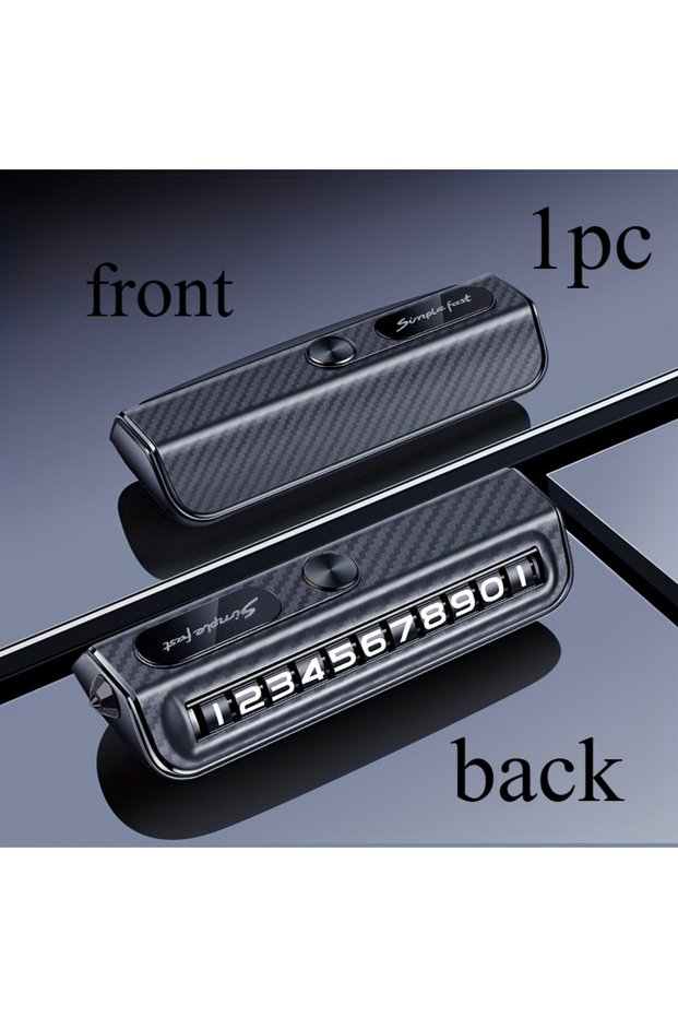 Carbon Fiber Pattern Lcars Temporary Parking Mobile Plate for Cars, Car Decoration, Veh