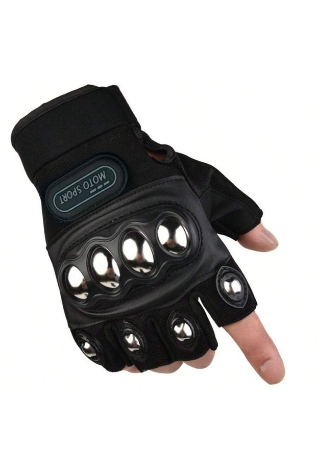 Black Tactical Gloves Steel Safety Outdoor Cycling Equipment Brass Knuckle Motorcycle Powersports Ra