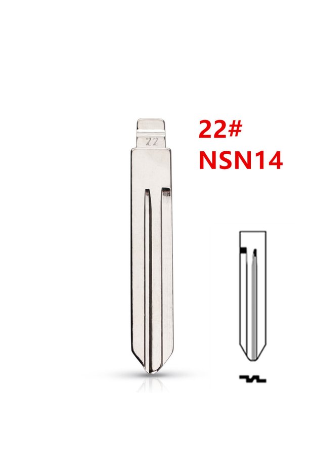 10pcs Uncut flip Metal key blade 22# NSN14 for Nissan Sunny Tiida Teana for KD keydiy xhorse VVDI re