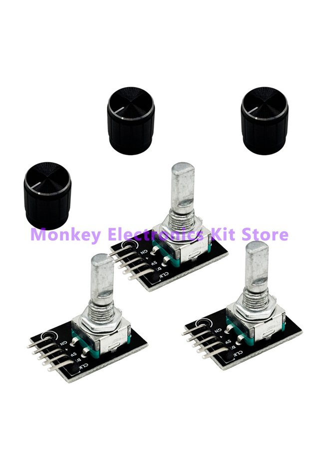 3 PCS 1 to 8 PCS KY-040 360 Degrees Rotary Encoder Module with Knob Cap 5V Brick Sensor Switch Devel