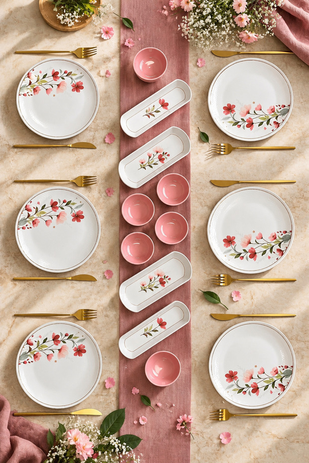 Clover 16 Piece Luxury Breakfast Set for 6 People Breakfast Presentation Set