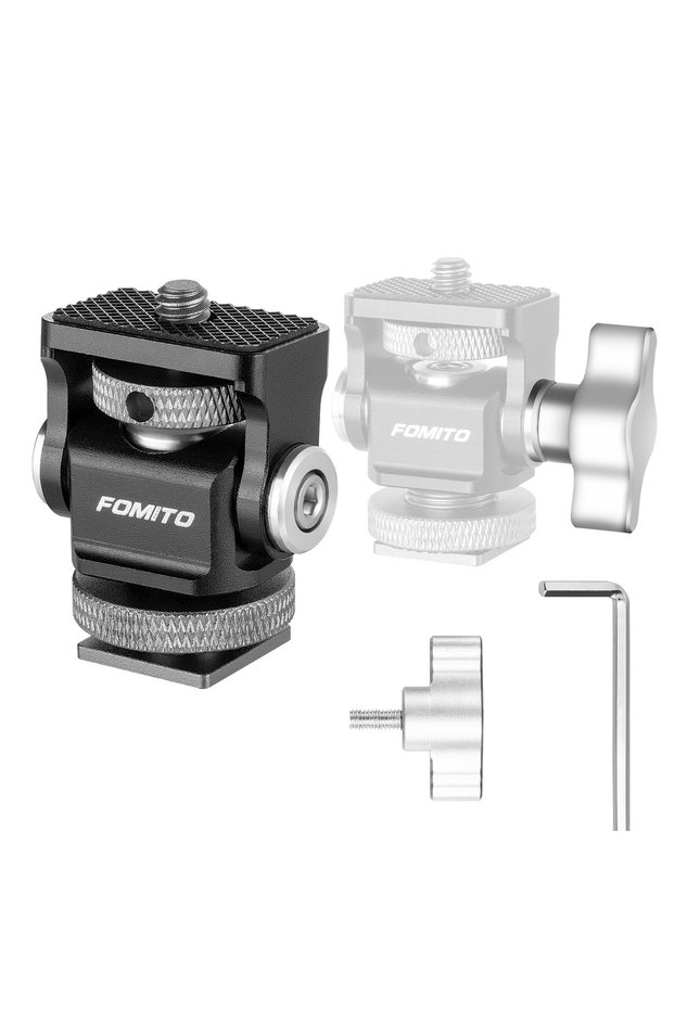 GRAY FOMITO Mini Monitor Mount Camera Monitor Holder Cold Shoe Swivel Tilt Adjustable for LED Light