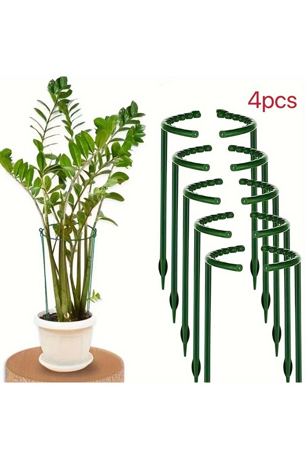 L green 4pcs Plastic Plant Support Pile Frame Greenhouse Arrangement Semicircle Fixed Rod Indoor Flo