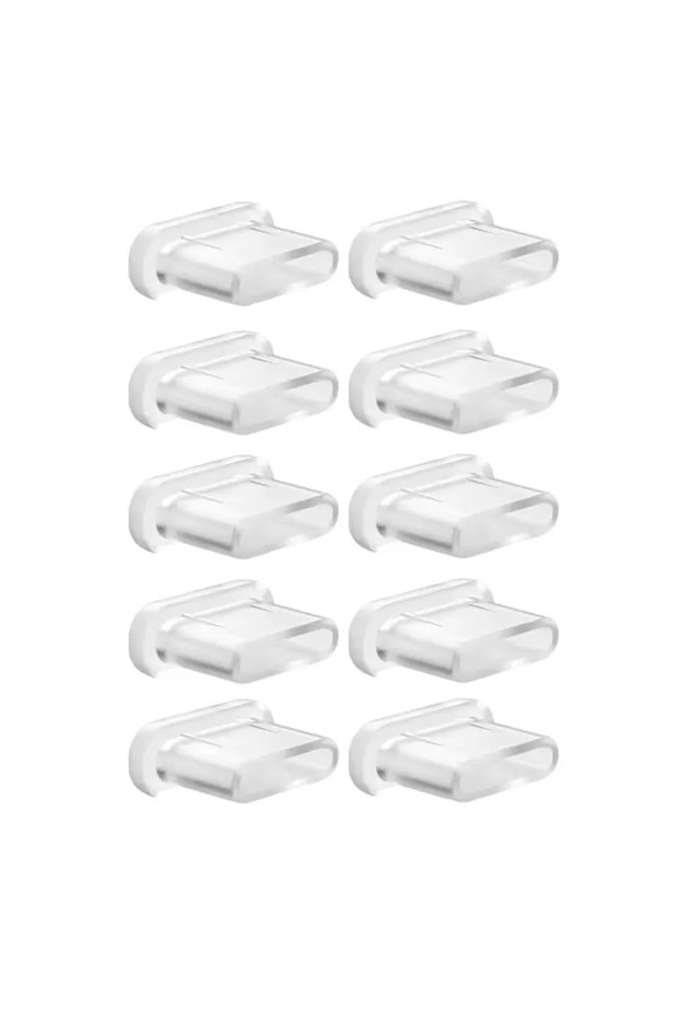 Clear-10X Silicone Dust Plugs Type C Charging Port Protector Stopper Cap Cover for Iphone 16 15 Pro