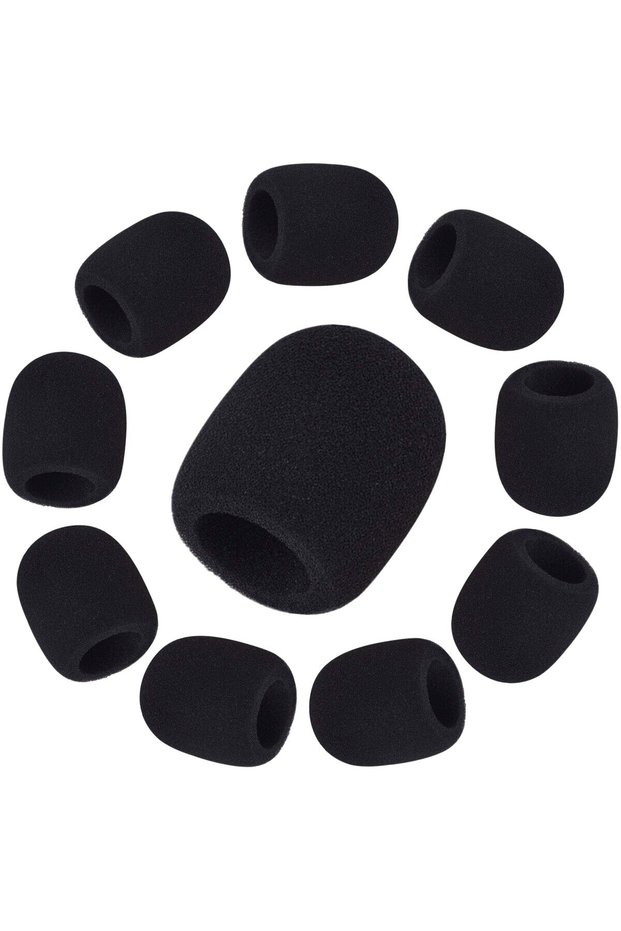 10 pcs Miwayer Microphone Cover 10 PCS Foam Mic Covers Windscreen Protective Cap Suitable for Most S