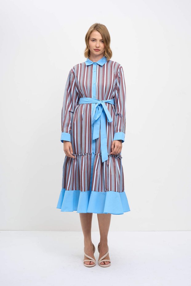 Striped Belted Dress