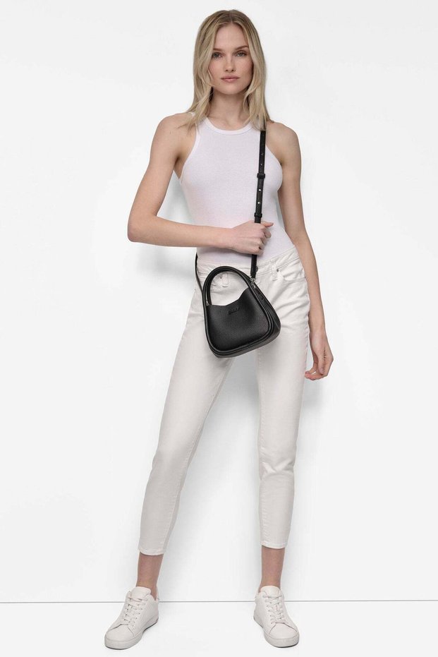 CAPRI HOBO CROSSBODY BAG-BLACK-N/S