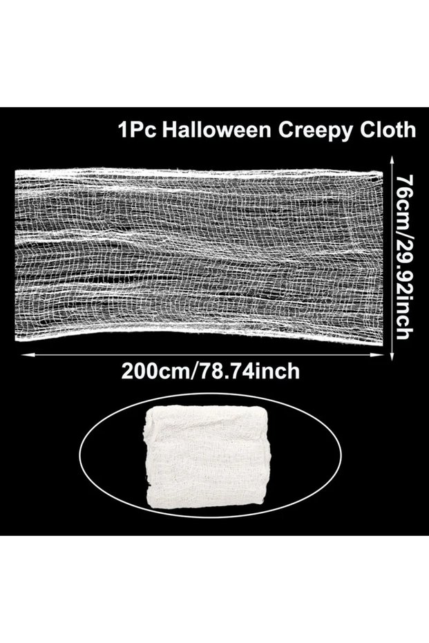 76x200cm Halloween Creepy Cloth, White Spooky Gauze for Outdoor Hanging Haunted House Party Walls Do