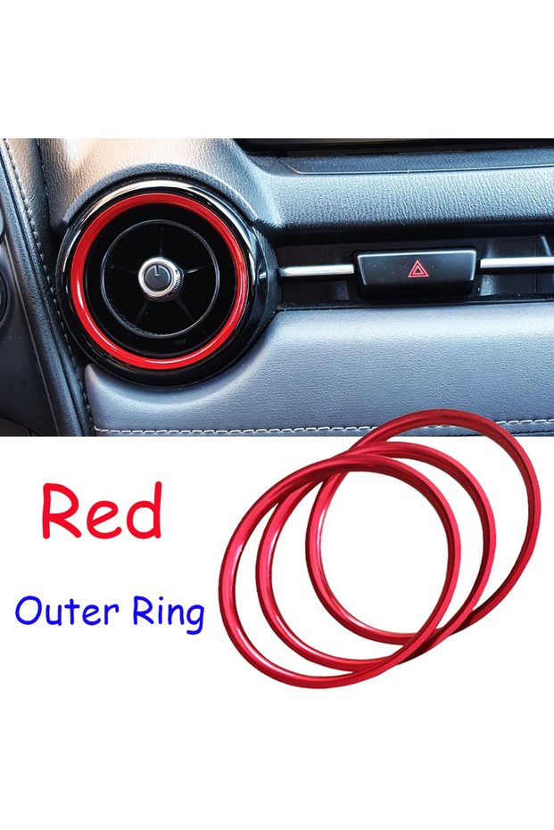 Outer Ring Red Car Air Conditioner AC Vent Outlet Ring Trim Fit For Mazda MX-5 MX5 Mazda 2 CX-3 CX3