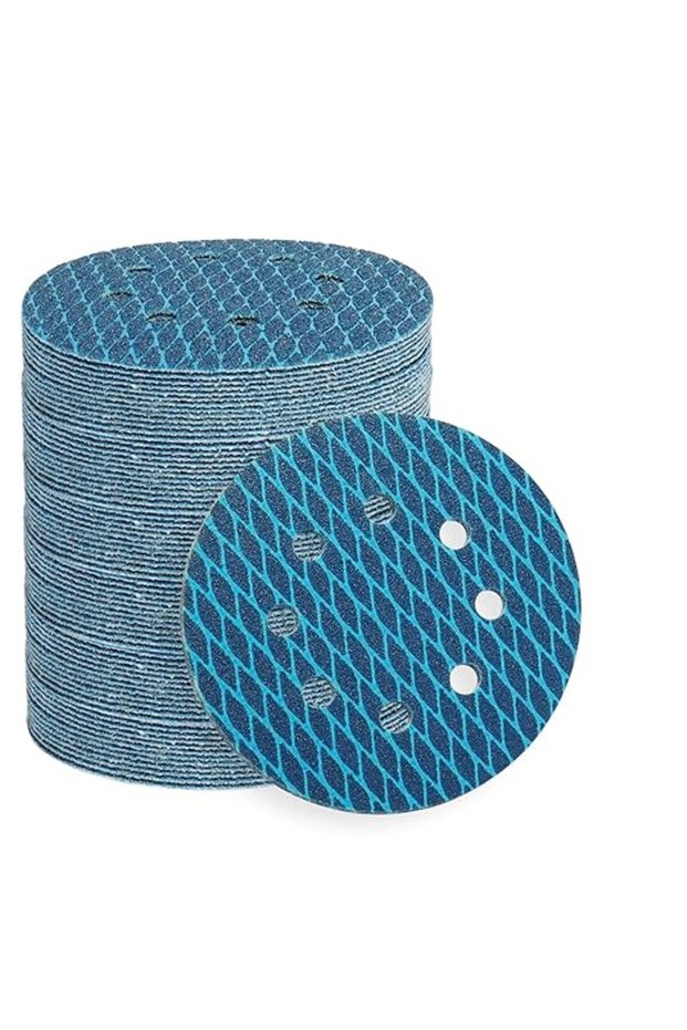 150 Grit 10 Pieces of 5-Inch 8-Hole Diamond-Shaped Sanding Discs with Adhesive Backing, Available in