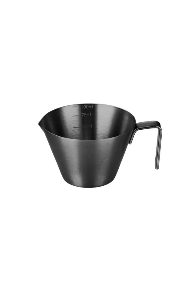 DUTRIEUX black 304 Stainless Steel Coffee Extraction Cup with Scale Small Milk Spoon Making Cup Espr