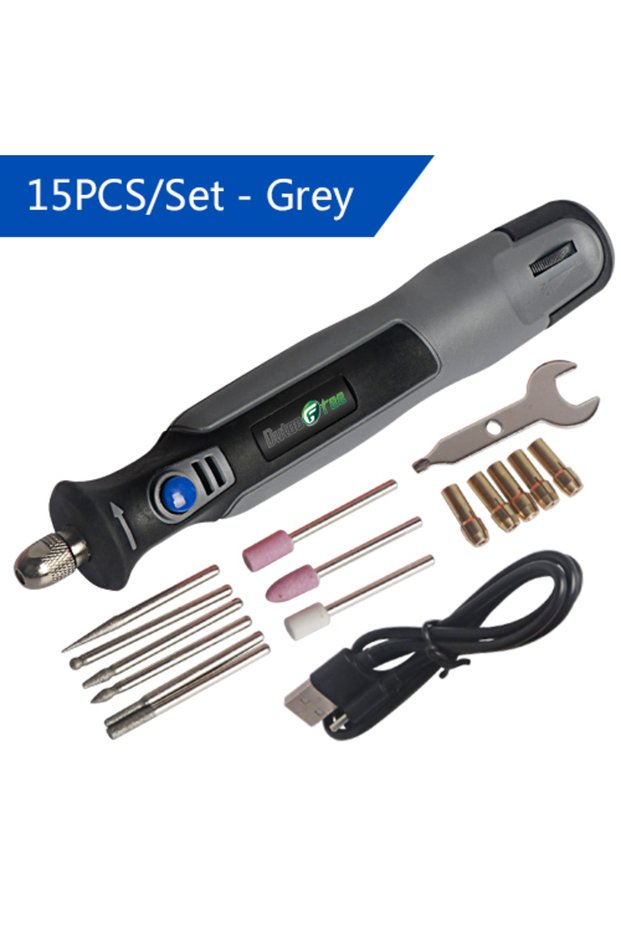 Grey Wireless Carving Pen Lithium Electric Polishing Pen Charging Small Electric Grinder Electric Dr