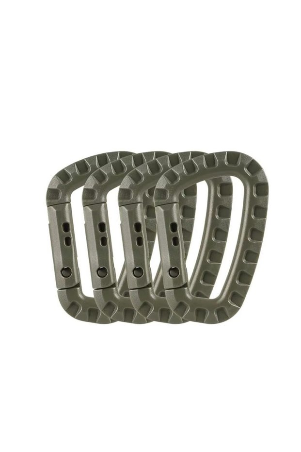 4pcs-green 4/8/16pcs Tactical Plastic Carabiner Clip Keychain D-Shape Hard Spring Snap Gear Hook Out