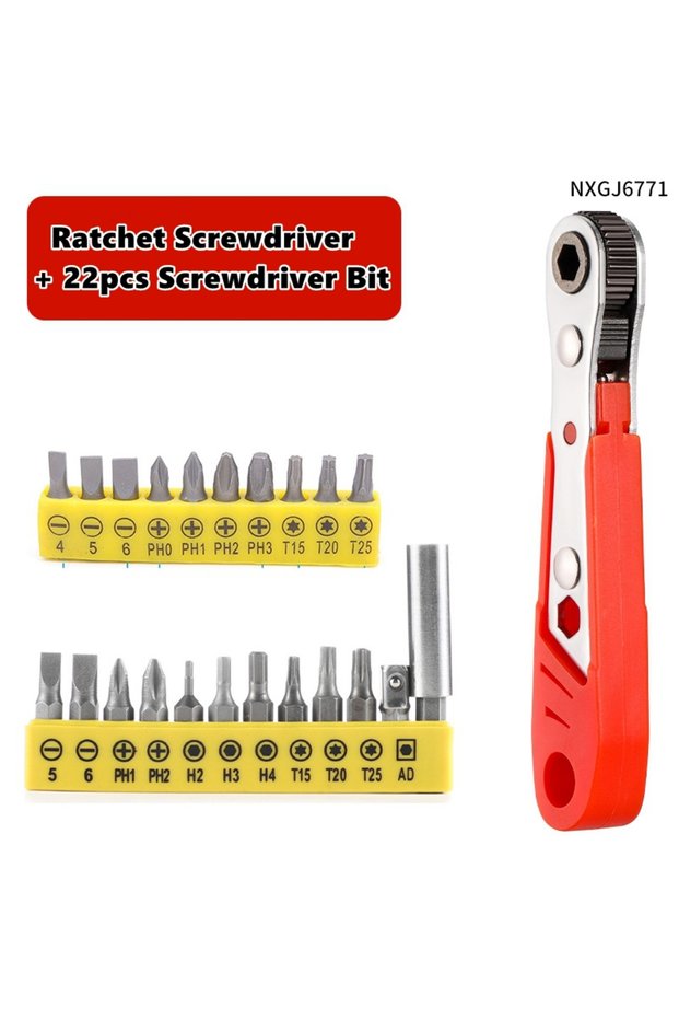Set E Mini Ratchet Wrench Right Angle Screwdriver Set Ratcheting 90 Degree Offset Screwdriver Pocket