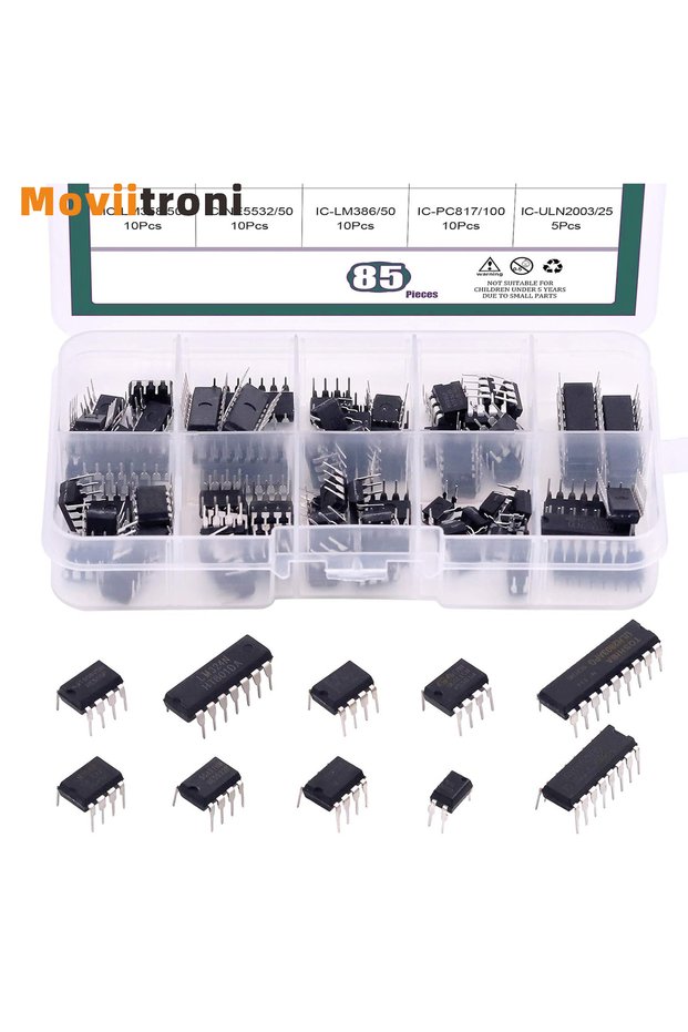 85Pcs 10 Types Integrated Circuit chip Assortment Kit,LM Series Dual/Quad Operational Amplifier Opam