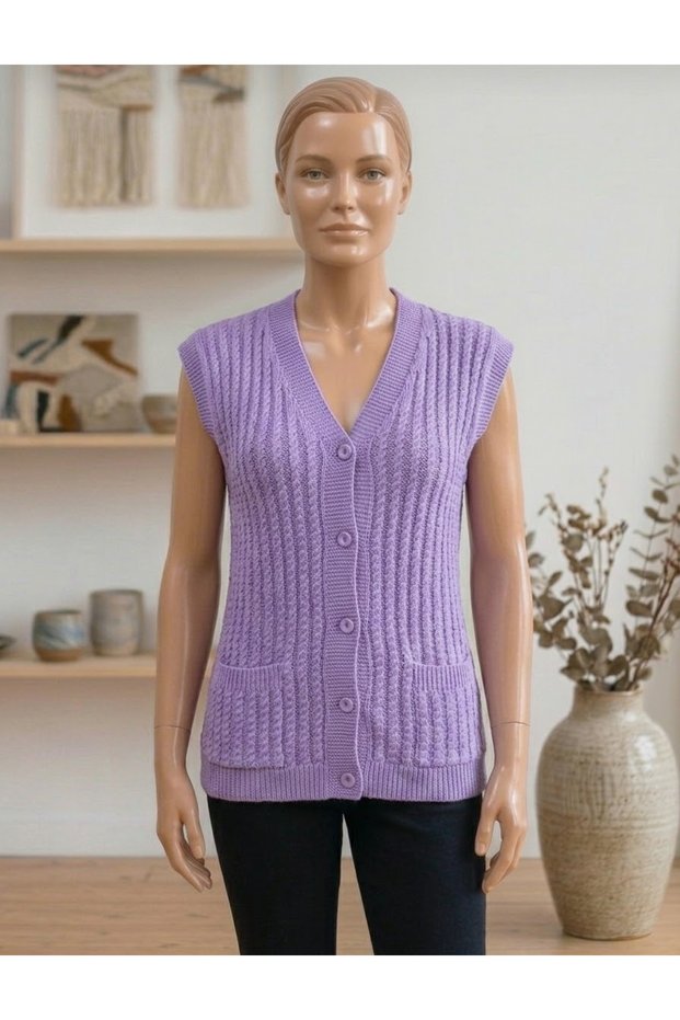 Hair Knitted Knitwear Mother's Vest Winter Daily Vest Dowry Vest