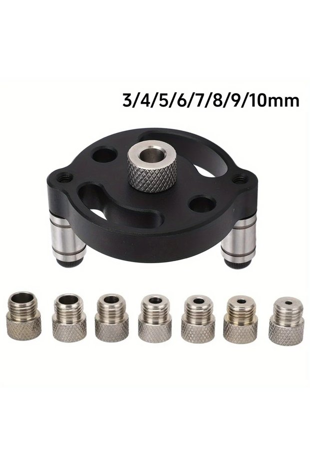 Set D Self Centering Doweling Jig, Self Center Dowel Jig Handheld Drill Guide for Straight Holes Woo