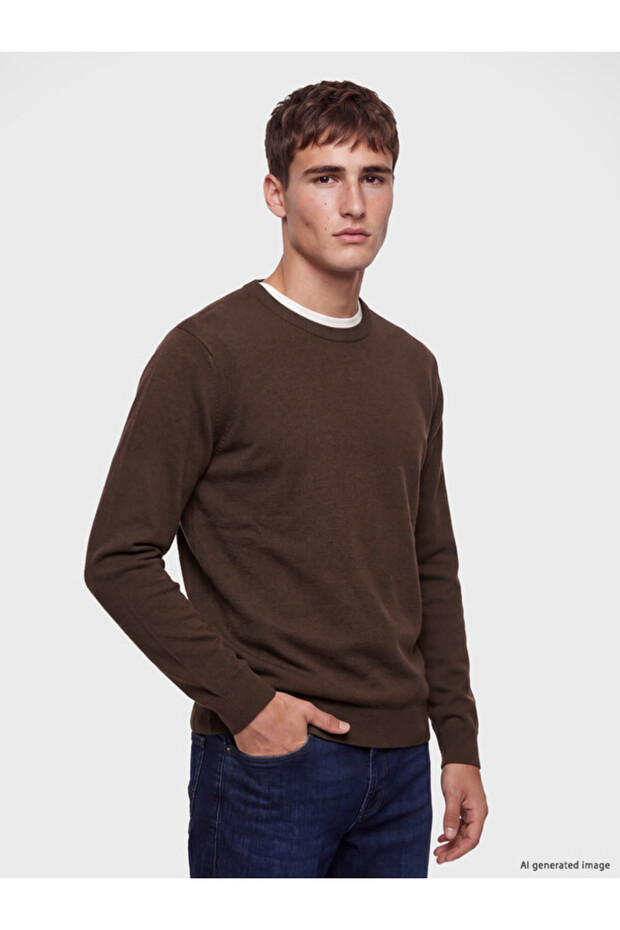 Rmz Gi̇yi̇m Farkiyla Zero Roba Collar Men's Knitwear Sweater