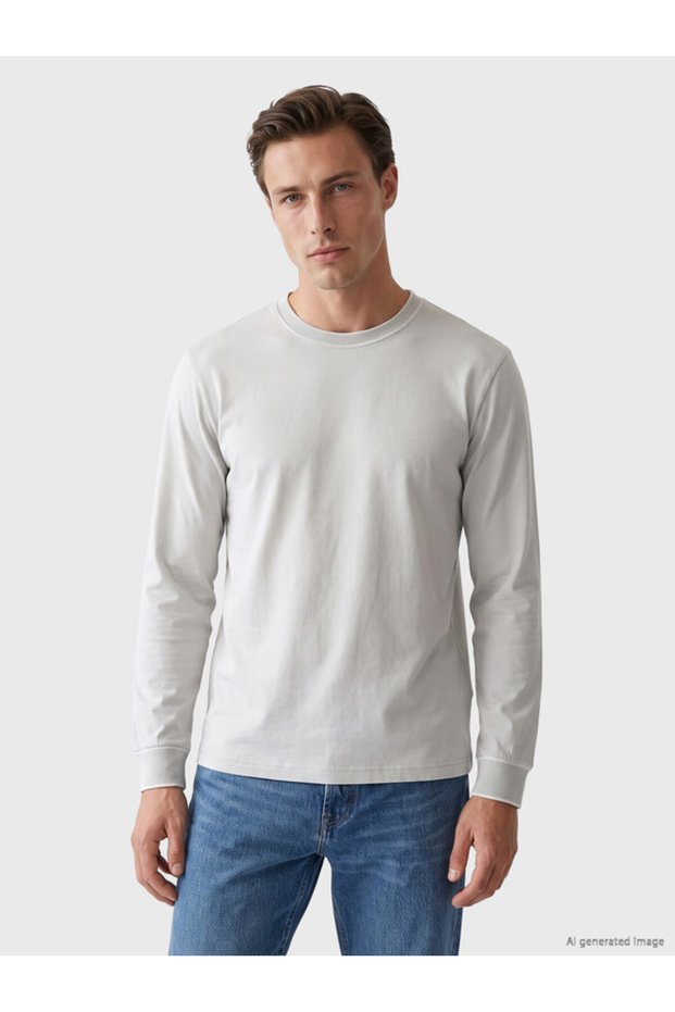 Rmz Gi̇yi̇m Farkiyla Zero Roba Collar Long Sleeve Men's T-Shirt