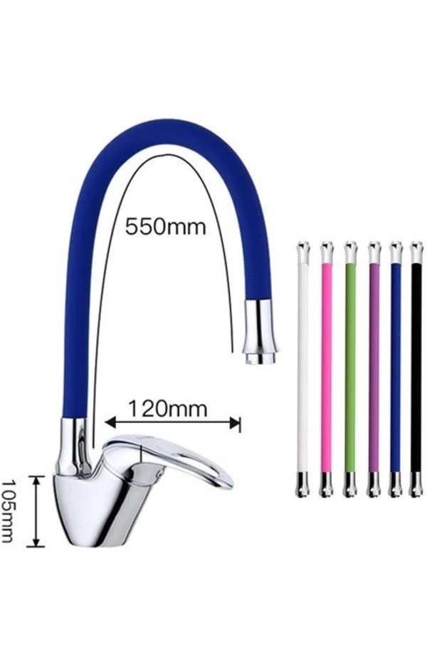Mix Swan Kitchen Sink Faucet Blue with Colorful Movable Head