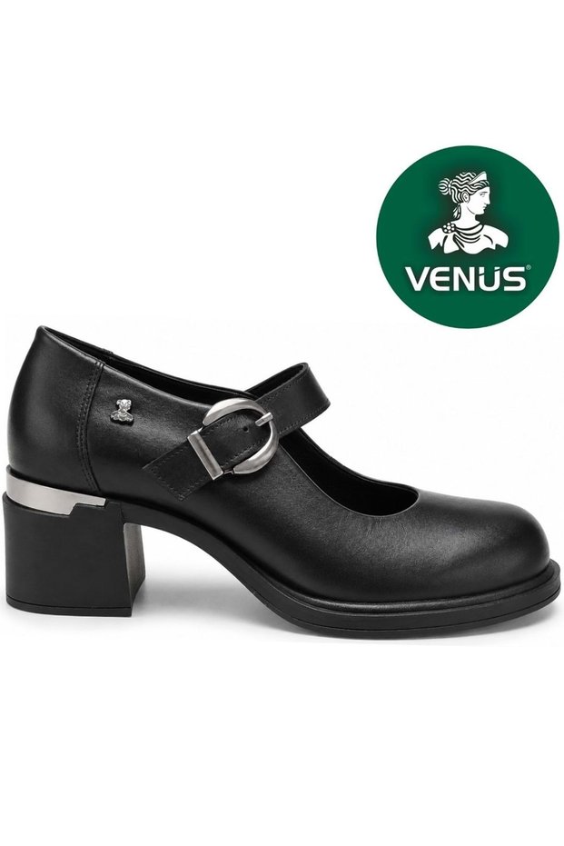 Labranda Genuine Leather Comfort Orthopedic Women's Classic Heeled Shoes Black