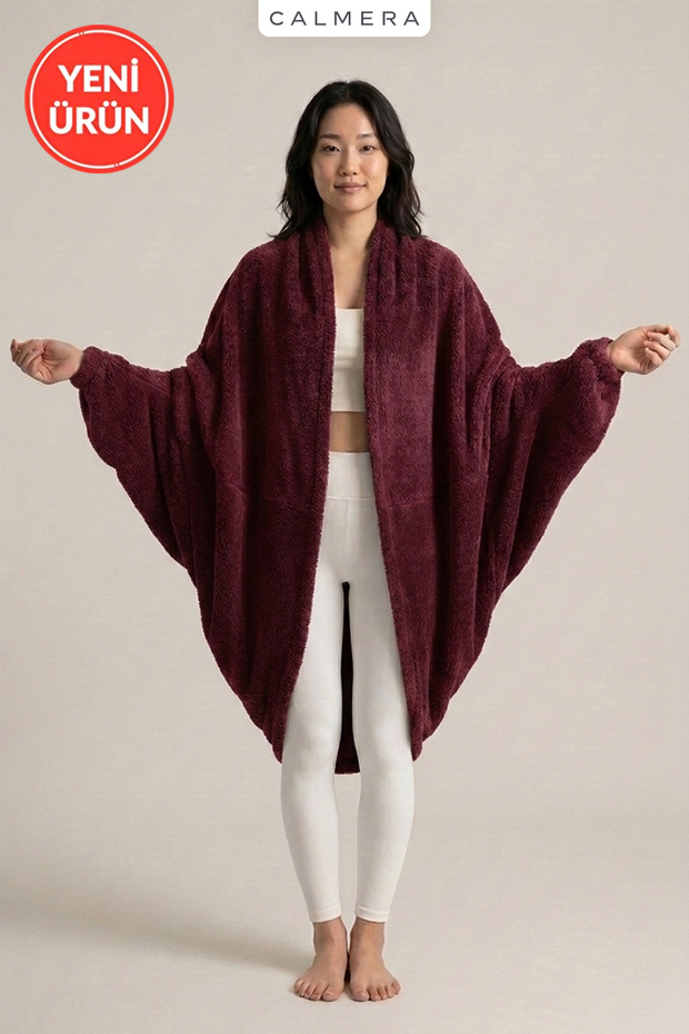 Wellsoft Wearable Blanket |   Unisex - Women - Men |   Oversize - Fleece - Plush |   Bordo New Year's Eve