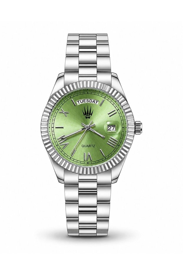 Lumen Romanum Silver Green Wristwatch