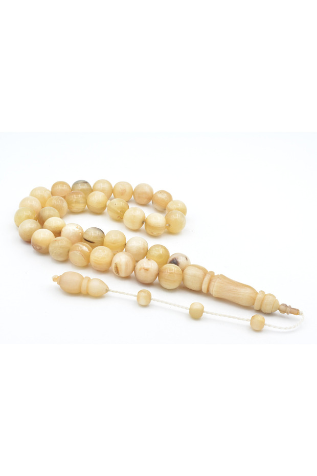 Master Work System Sphere Cut Large Size Ram Horn Rosary 12 mm