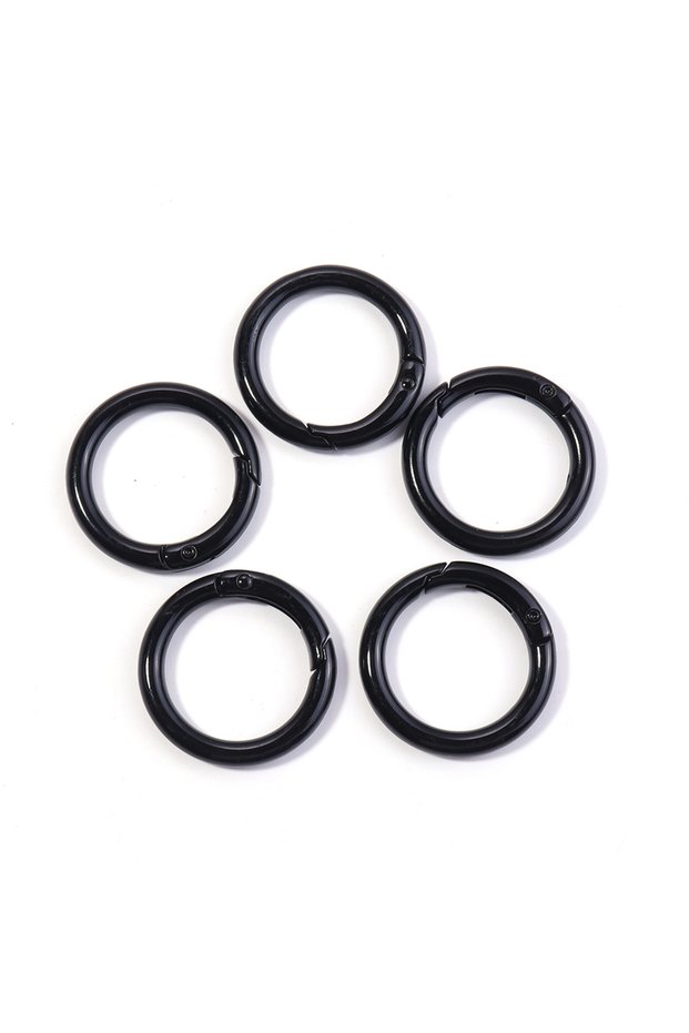 35mm 5pcs Black 5/10Pcs 25/35/41mm Metal O Ring Spring Clasp Openable Round Carabiner Keychain Clips