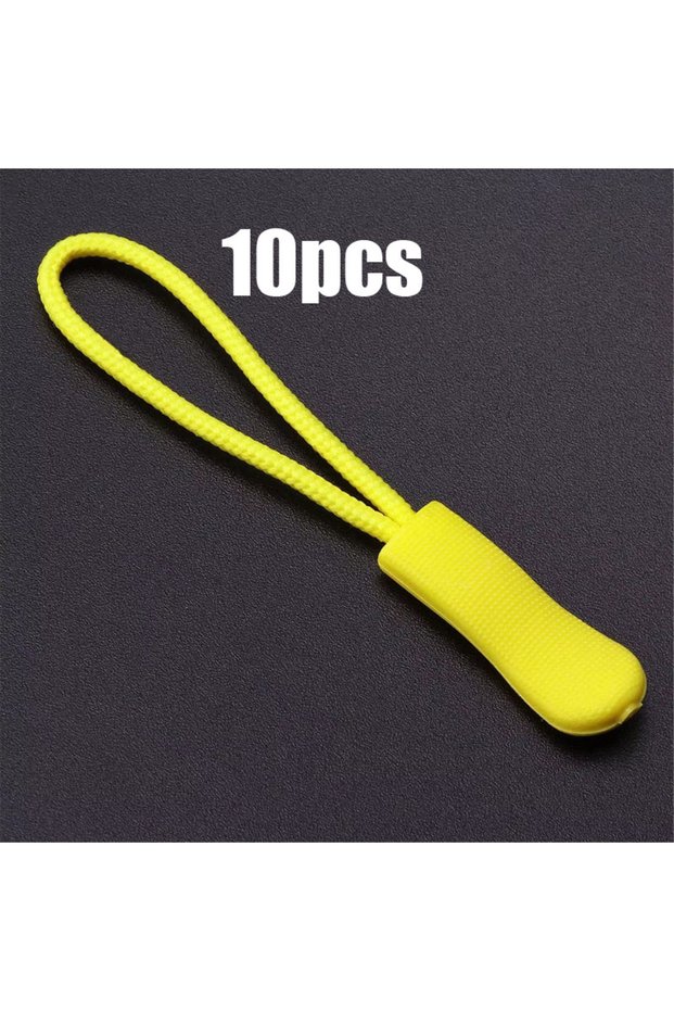 10pcs-yellow 10pcs Zipper Pull Puller End Fit Rope Tag Replacement Clip Broken Buckle Fixer Zip Cord