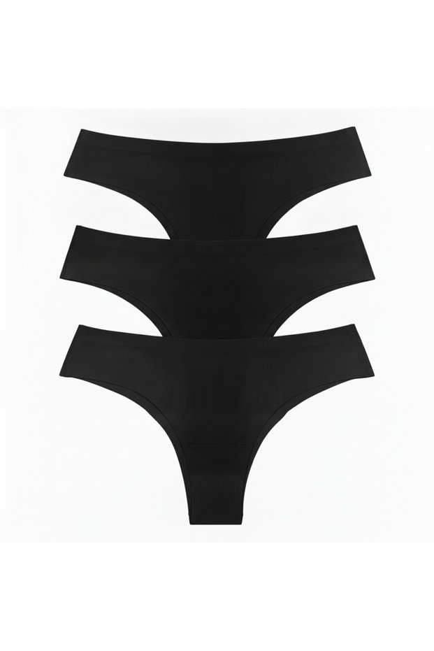 Women's Cotton Fabric 3-Pack Stitch-Free, No-Mark, Laser Cut Brazilian Briefs BB2852
