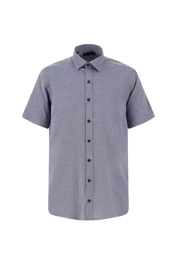 Short Sleeve Regular Fit Sports Cotton Linen Shirt