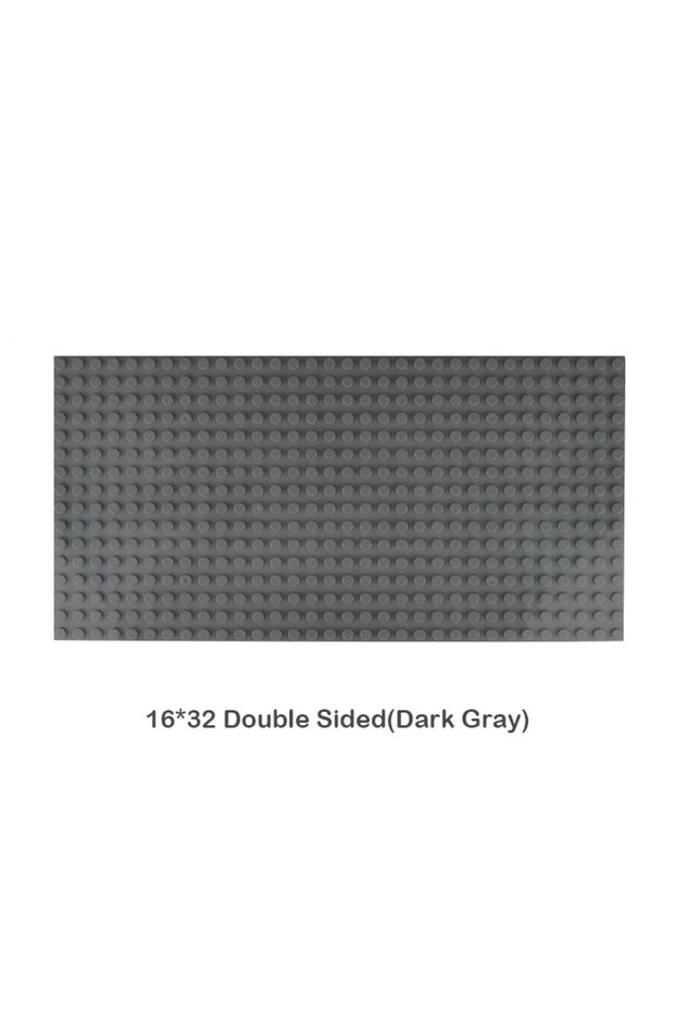16X32 Dark Gray Double Sided 32x32 Dots Baseplate for Building Brick 16x16 City Classic Block Plates