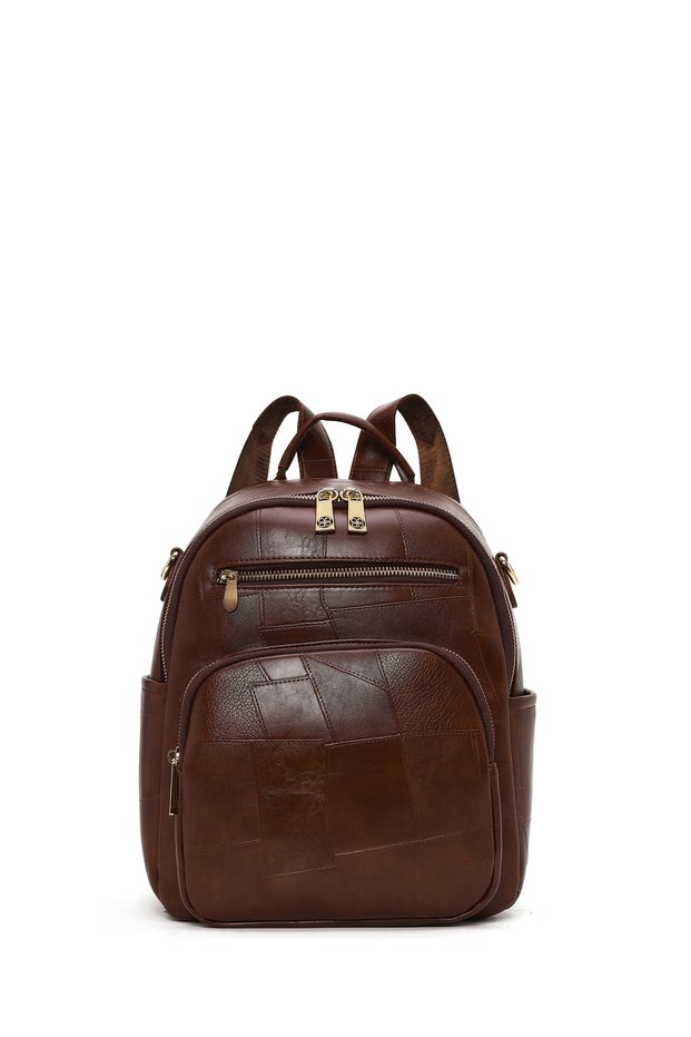 Women's Brown Long Strap Backpack Ab200006Sb