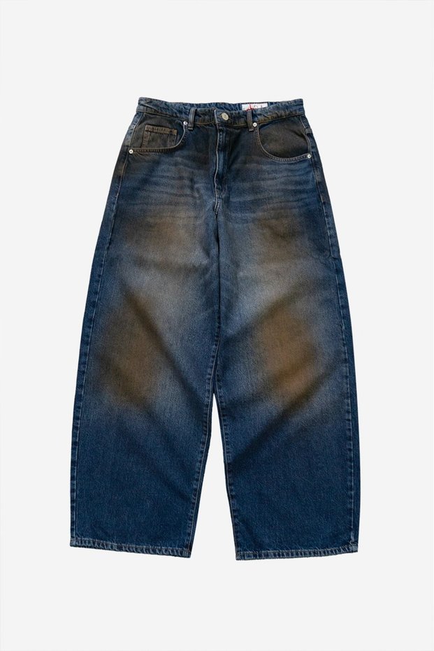 Mud Washed Super Baggy Blue Men's Jean Trousers
